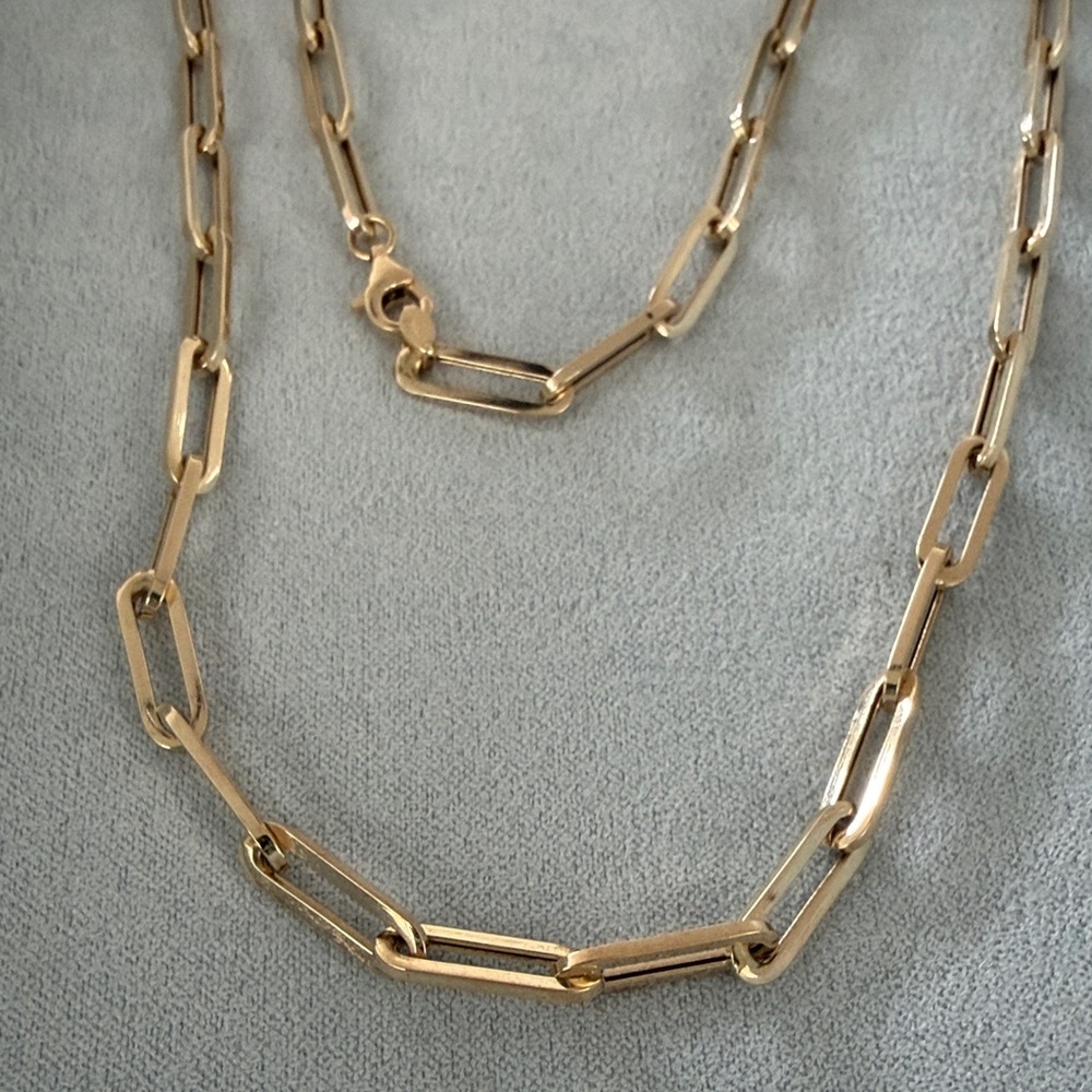 Baby Gold 14k Large Paperclip Necklace - Picture 5 of 6